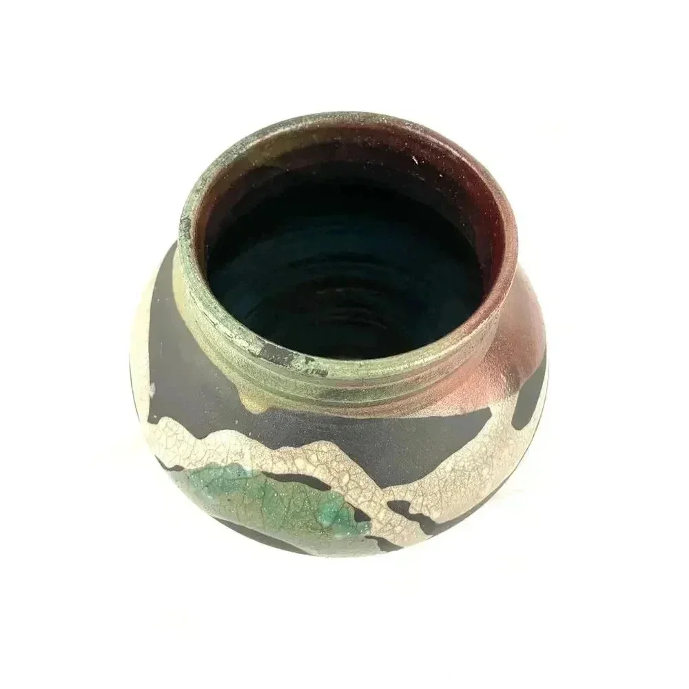 VTG Pottery Vase Abstract‎ Handmade Art Unique 7.5